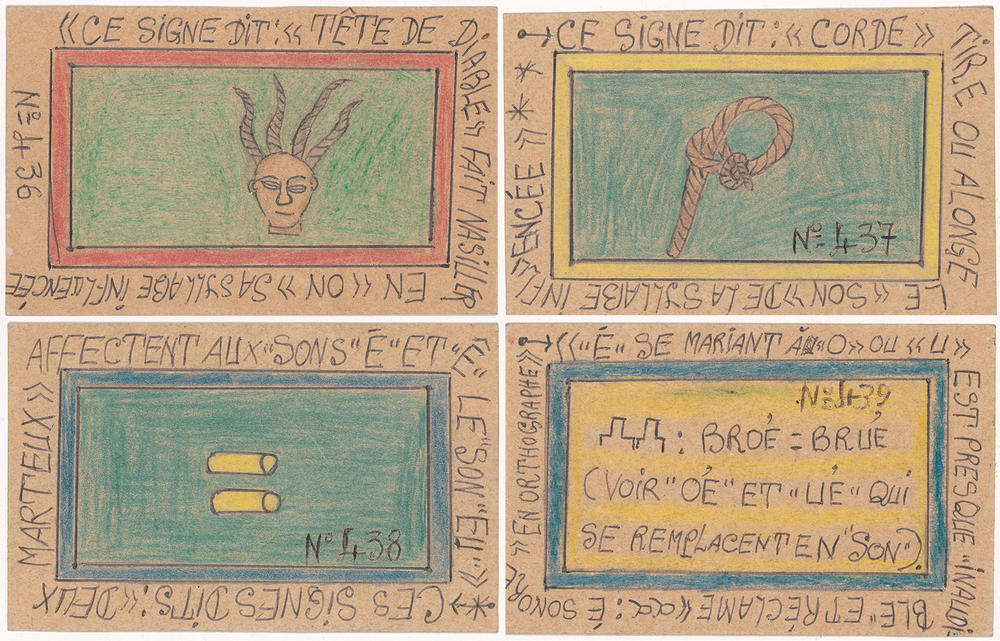 Four images from Bouabré's series, <em></em><em>Alphabet Bété</em>.