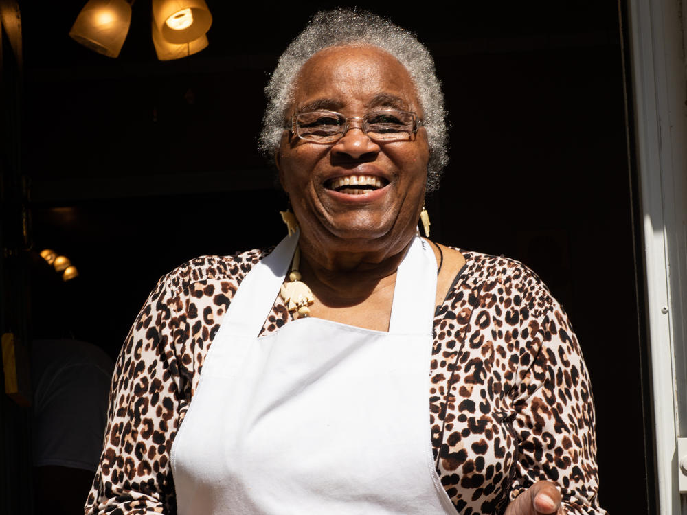 Emily Meggett, the author of <em>Gullah Geechee Home Cooking</em>. Meggett published her cookbook at age 89.