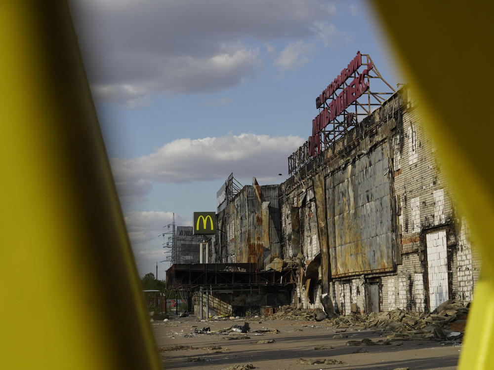 A view of the destroyed Fabrika shopping mall in Kherson on July 20.
