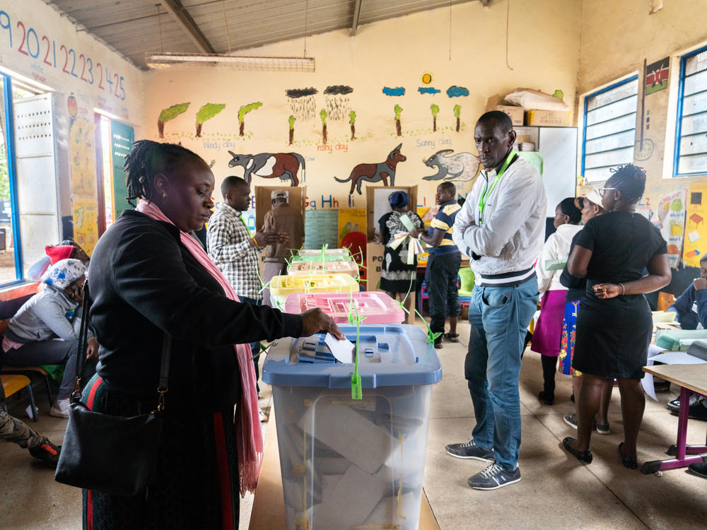 Voters cast their ballots in a polling center in the Mathare neighborhood of Nairobi. Despite excitement around the city, voter turnout was unexpectedly low.