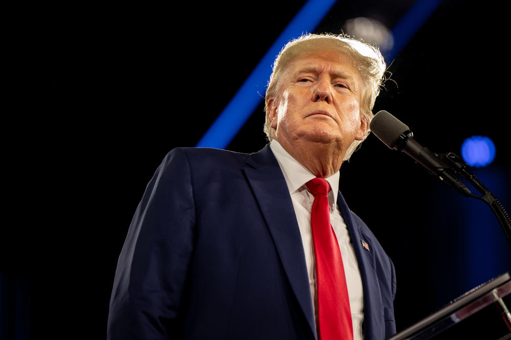 Former President Donald Trump speaks at the Conservative Political Action Conference (CPAC) in Dallas on Saturday.