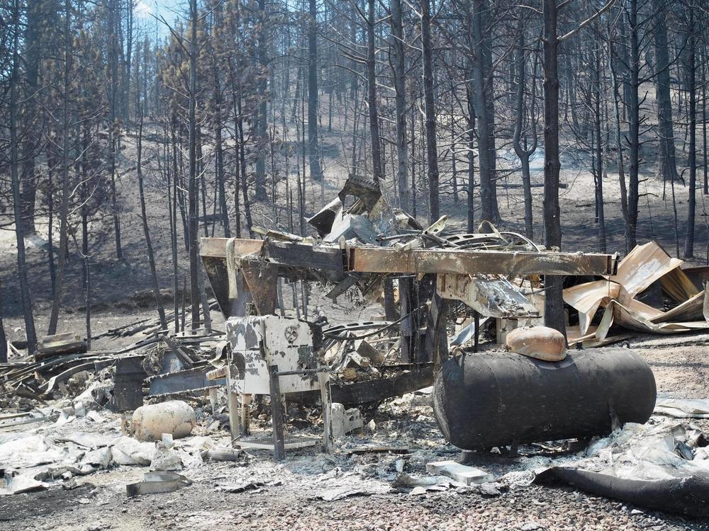 Lisa and Steve Holett are still considering whether to rebuild on their property after the Elmo 2 Fire burned their house and the surrounding trees.