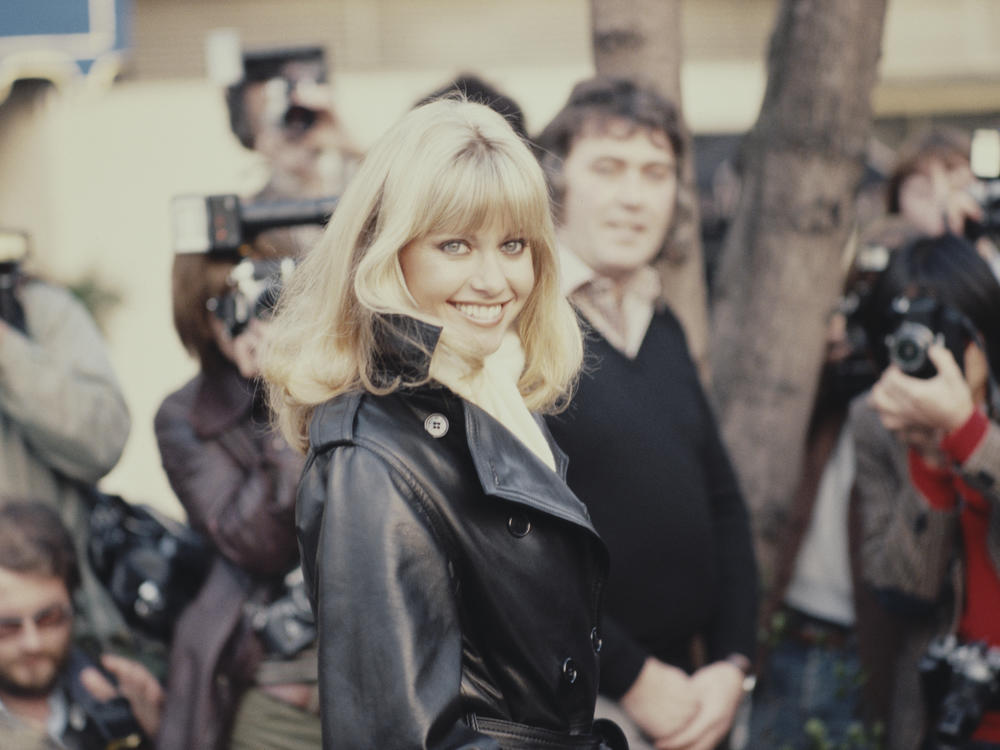 Olivia Newton-John at a London press conference in 1978. The pop singer, actress and activist died August 8 at 73.