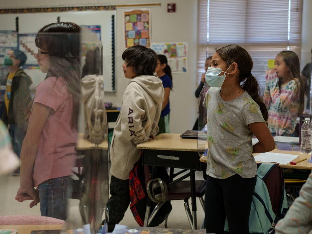 Third grade students participate in class at Highland Elementary School in Las Cruces, N.M., in the spring.