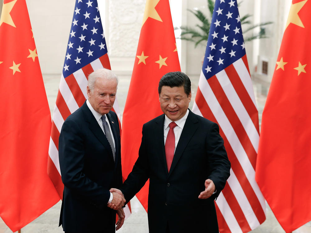 When he was vice president, Biden spent a lot of time meeting and talking with Chinese President Xi Jinping. This file photo is from a 2013 visit to the Great Hall of the People in Beijing.