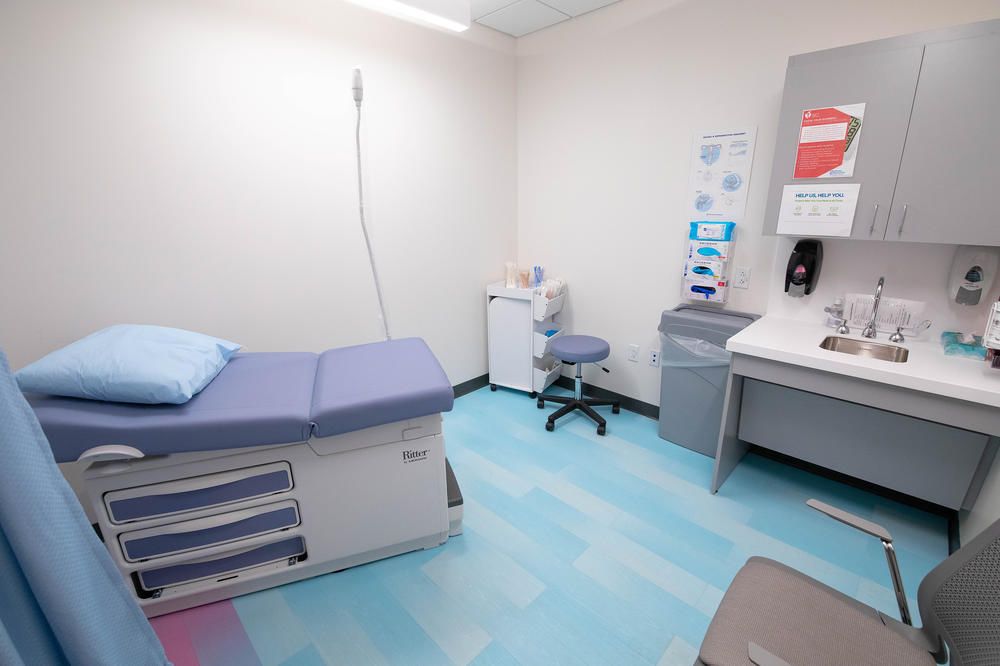 An exam table at a Planned Parenthood office in Richmond, Va. The Virginia League for Planned Parenthood received Title X funding for the first time this year, but other providers, including the Virginia Department of Health, lost funding.