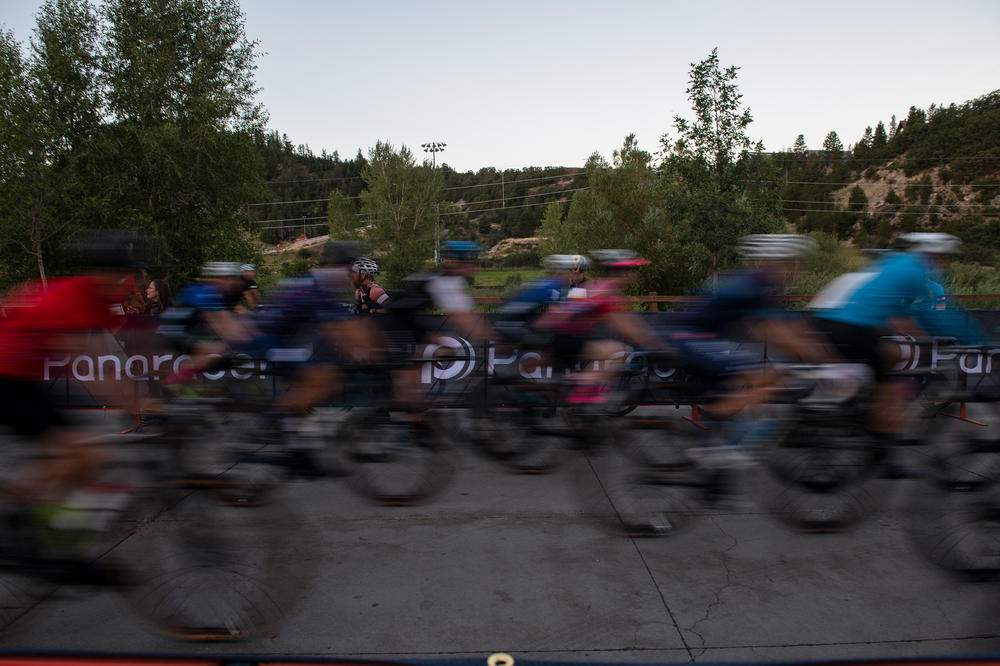 Cyclists compete during the SBT GRVL ride.