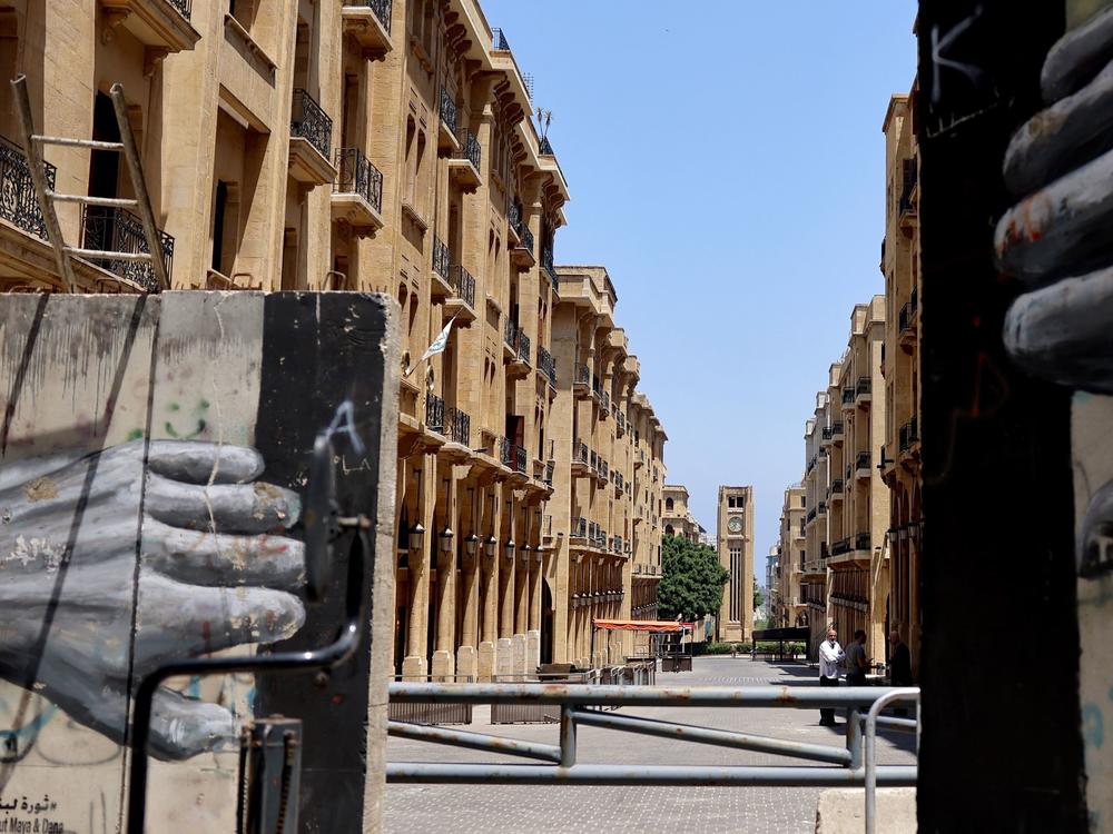 In May, workers removed sections of a concrete barrier that security forces had erected in 2020 to block off the streets leading to the country's parliament building in Beirut.
