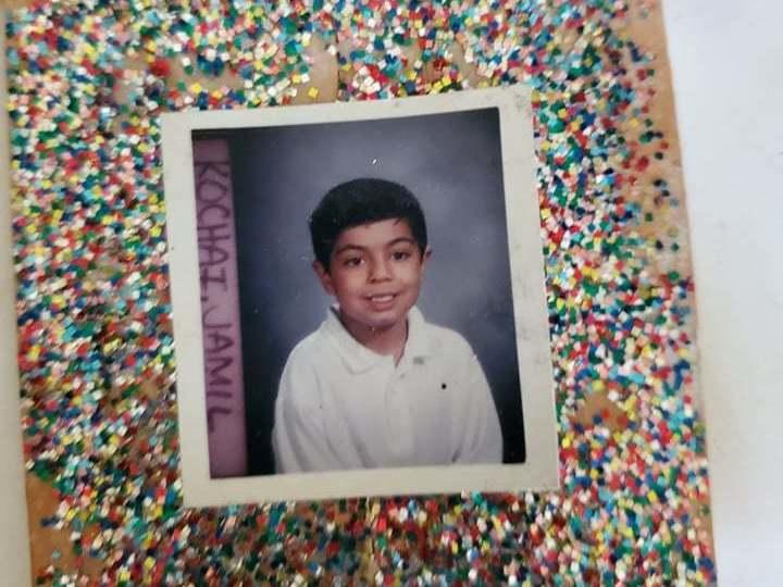 Author Jamil Jan Kochai in a photo for a class assignment he made in teacher Susan Lung's class in 1999.