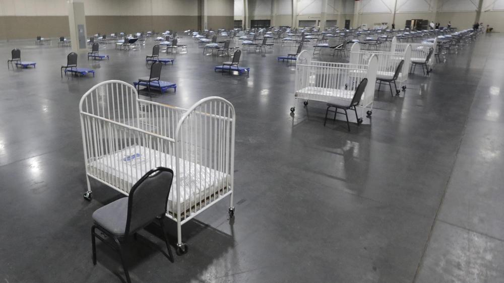 Cots and cribs are arranged in Utah in 2020 as hospitals overflowed amid the COVID-19 pandemic. According to a February report, maternal mortality rates for U.S. women climbed higher in 2020, continuing a trend that disproportionately affects Black mothers.