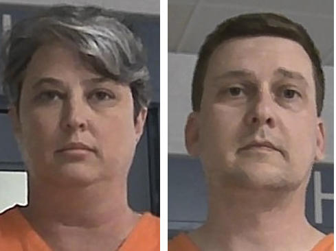 These booking photos released Oct. 9, 2021, by the West Virginia Regional Jail and Correctional Facility Authority show Jonathan Toebbe and his wife, Diana Toebbe.