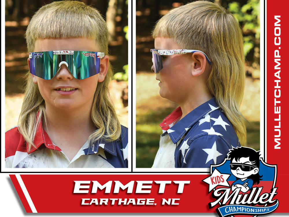 Emmett, from Carthage, N.C., made it into the finals of the kids' division sporting this blunt, baby-fringe haircut.