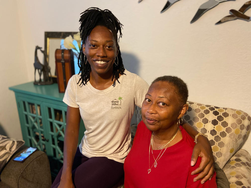 Maranda Douglas (left), 32, moved back in with her mom Deirdre to save money. She's a Democrat but says her view of the economy doesn't mesh with the White House descriptions of a booming job market.