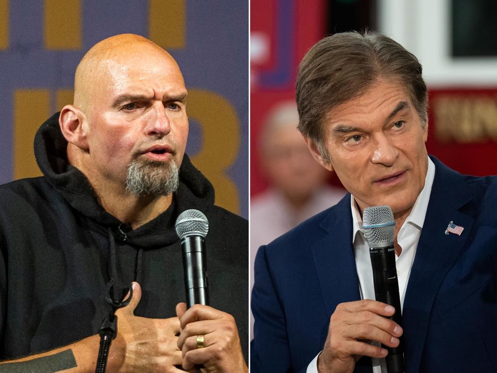 Pennsylvania Democratic U.S. Senate nominee John Fetterman, left, has so far maintained a polling edge over Republican nominee Dr. Mehmet Oz, as Democrats try to take over the swing state's seat.