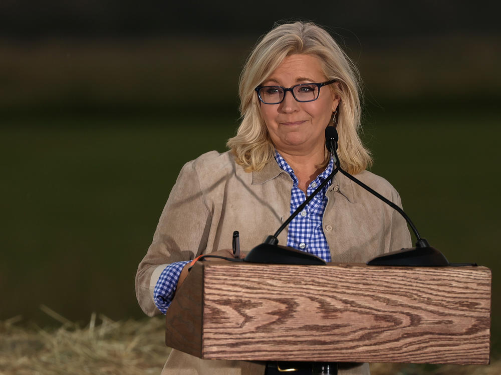 Rep. Liz Cheney gives a concession speech to supporters after losing her bid for reelection to a primary challenger endorsed by former President Trump.