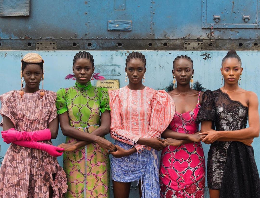 Nigerian models photographed in 2019 during Lagos Fashion Week.