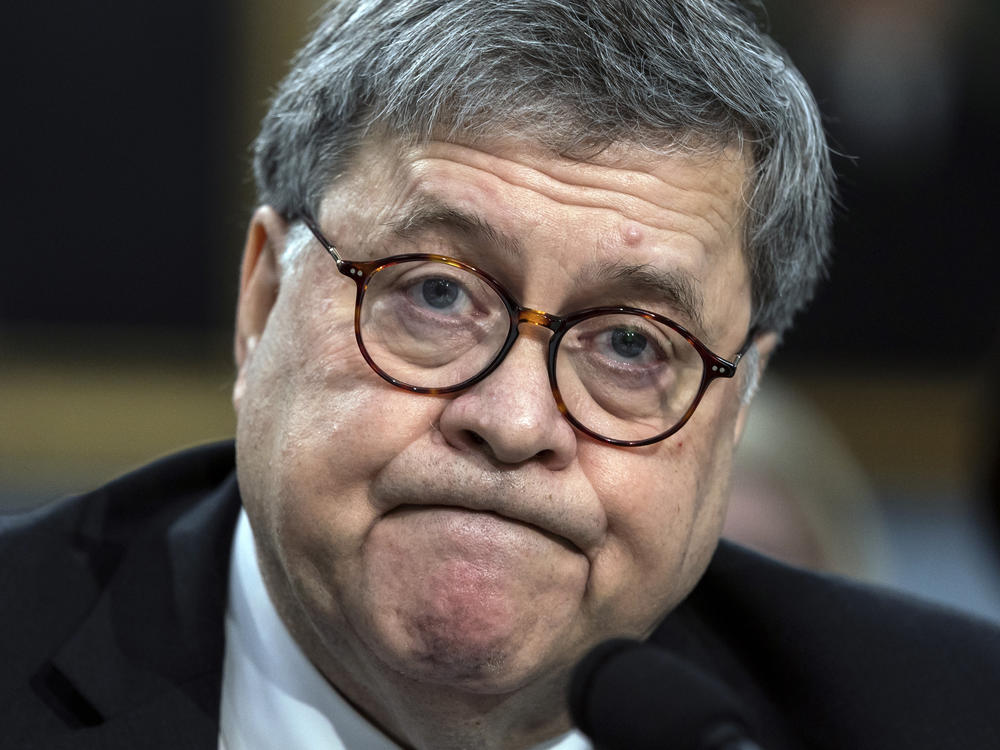 Then-Attorney General William Barr appears before a House Appropriations subcommittee on Capitol Hill in Washington, April 9, 2019. A federal appeals court ruled Friday that the Justice Department under Barr improperly withheld portions of an internal memorandum he cited in publicly announcing that then-President Donald Trump had not committed obstruction of justice in the Russia investigation.