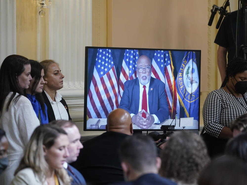 Rep. Bennie Thompson, chair of the Jan. 6 Committee, speaks virtually during a hearing on July 21.