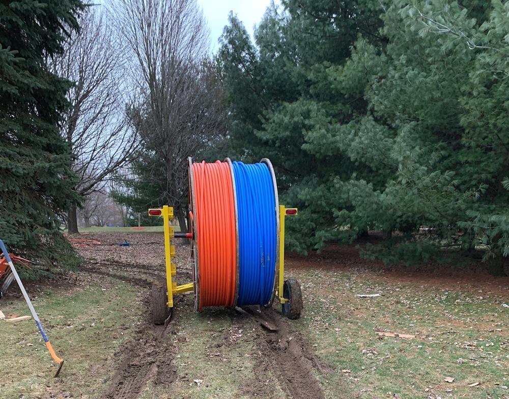 Mauch snapped a photo of 8,000 feet of conduit wiring that got stuck while moving it out of his backyard in Scio Township.