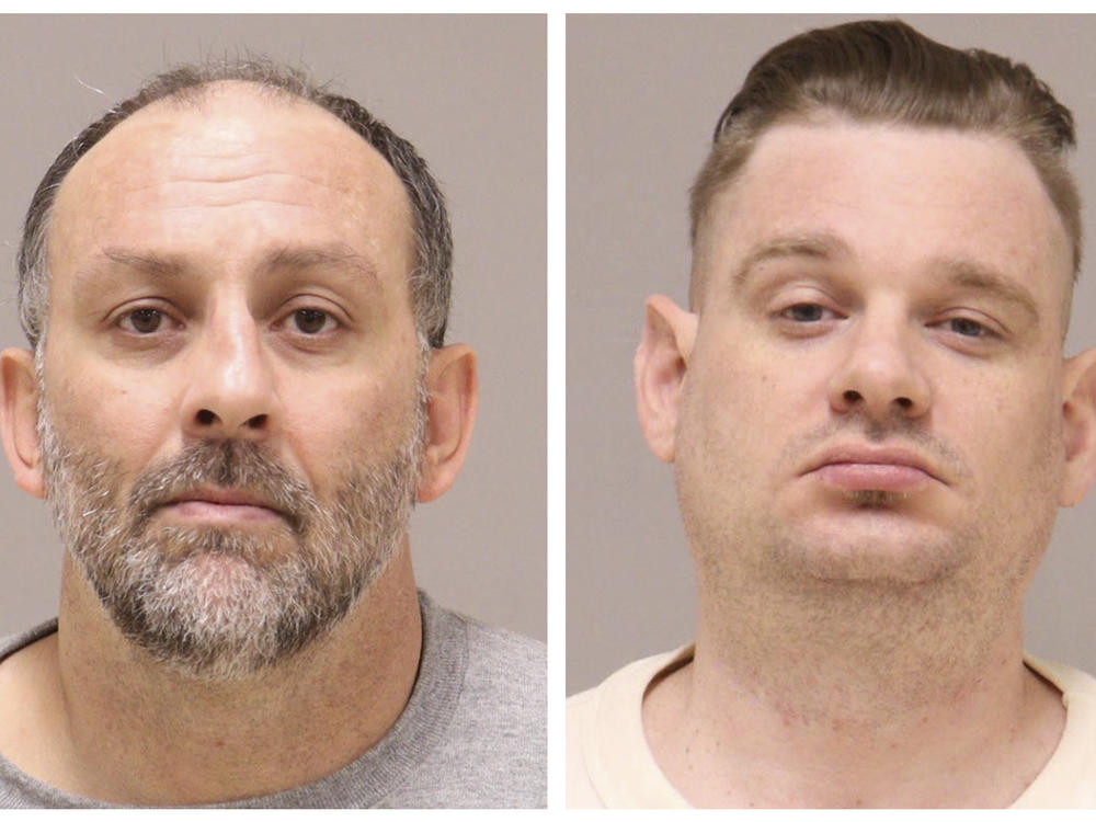 This combo of images provided by the Kent County, Mich., jail shows Barry Croft Jr., left, and Adam Fox.