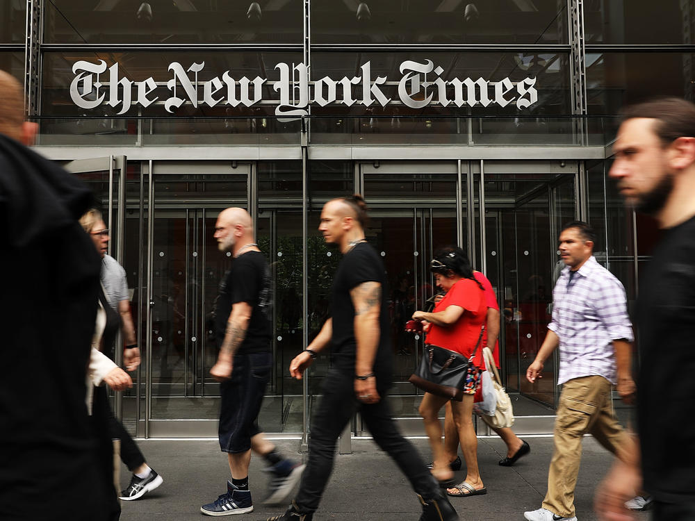 The New York Times building in New York City.