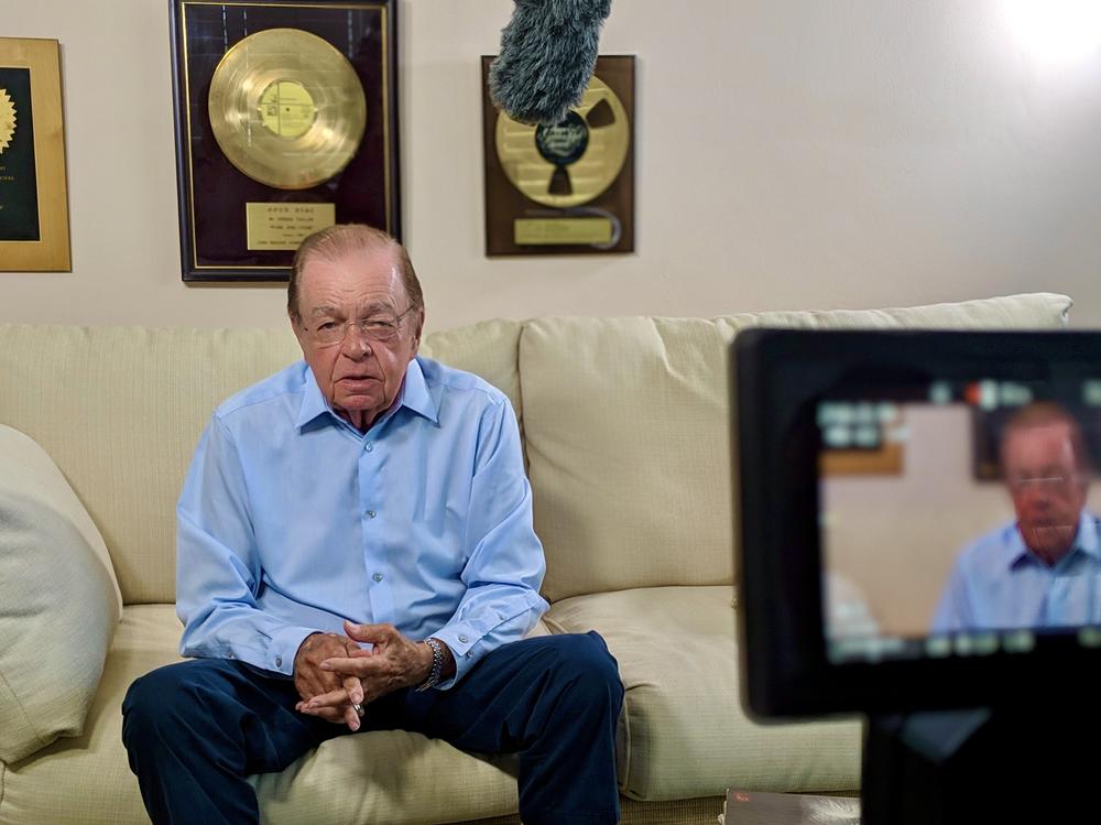 Creed Taylor sits for an interview, set to be included in a forthcoming documentary on the producer's life.