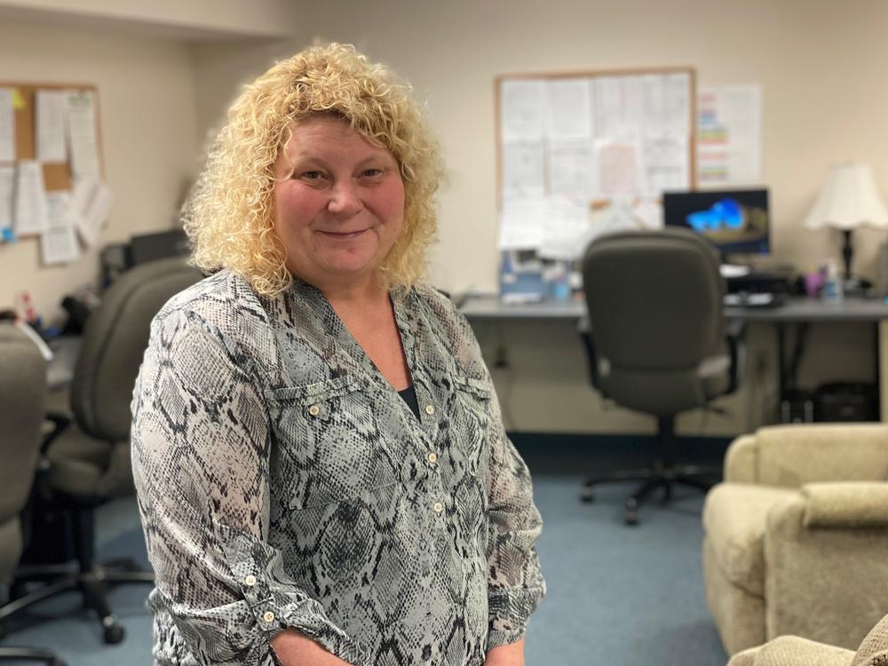 Jayne Wildasin runs True North Wellness Services Crisis Intervention in Hanover, Pennsylvania. Because of limited resources in the area, sometimes call center workers do in-person visits, a job that is usually handled by mobile crisis teams.