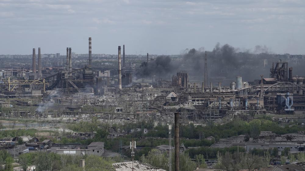 The Azovstal steel plant in the city of Mariupol on May 10, amid the ongoing Russian invasion.