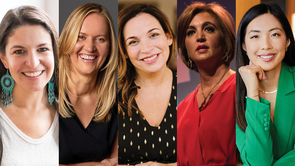 From left to right: Entrepreneurs Rebekah Bastian, Lizelle van Vuuren, Amy Nelson, Katica Roy and Jaclyn Fu.