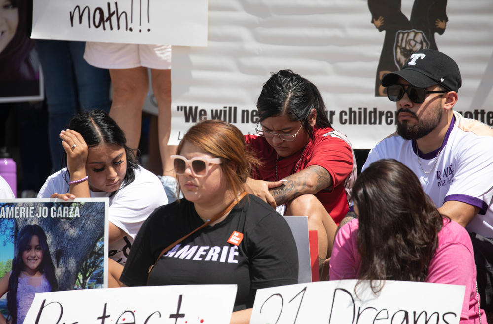 Parents, families and friends of the Uvalde school shooting victims joined March for Our Lives and survivors of other school shooting in front of the Texas Capitol to demand age increase for Ar-15 sales.
