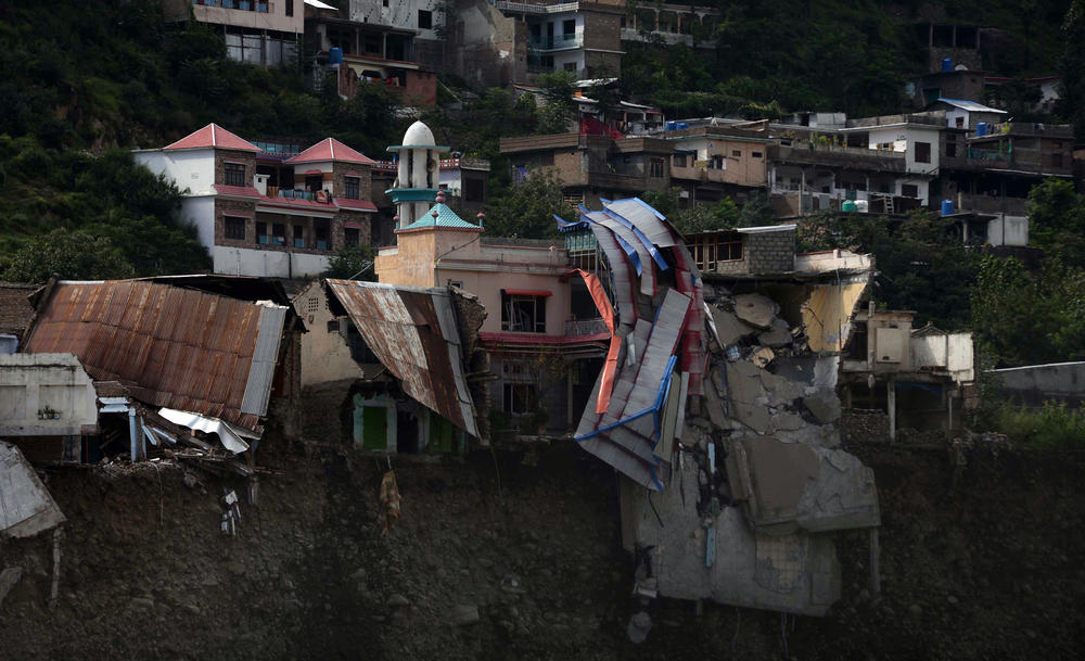 A general view of the flooded area following catastrophic floods in the Swat Valley, Khyber Pakhtunkhwa province, Pakistan, on Aug. 29. Pakistani authorities estimate the cost to rebuild from flood damage will reach $10 billion.