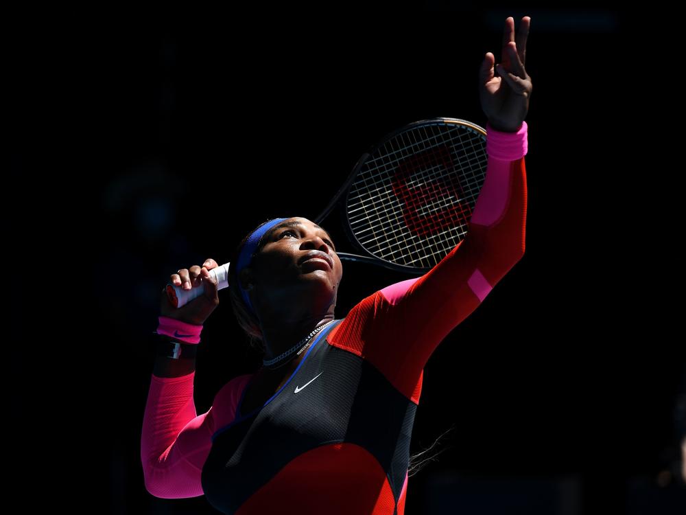 <strong>February 18, 2021:</strong> Serena Williams serves against Naomi Osaka during their women's singles semi-final match on day eleven of the Australian Open tennis tournament in Melbourne, Australia.