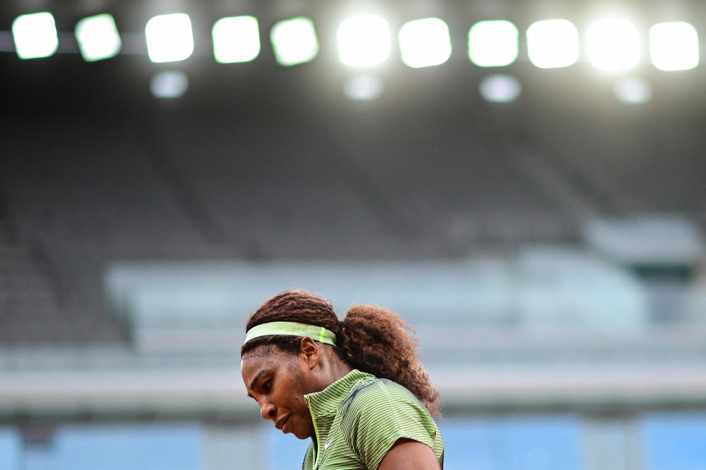 <strong>June 2, 2021:</strong> Serena Williams looks on as she plays against Mihaela Buzărnescu during their women's singles second round tennis match on day 4 of the 2021 French Open tennis tournament in Paris, France.