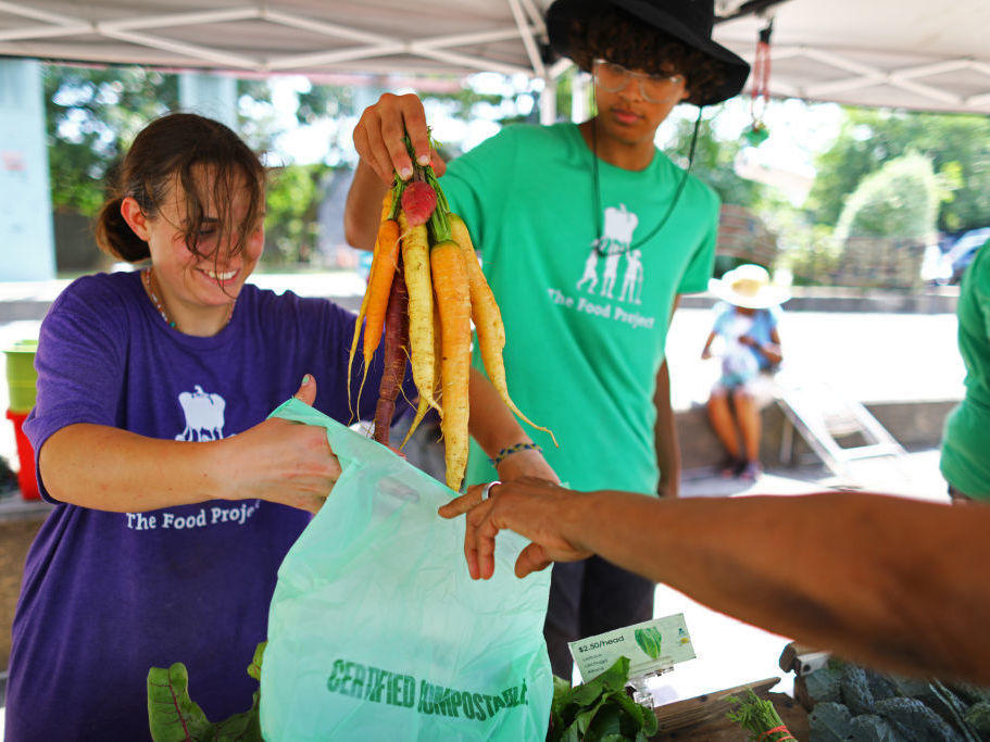 To nudge people to eat more fruits and vegetables, one idea is to expand access to programs that give SNAP beneficiaries more  money when they  buy produce at places like farmer's markets.