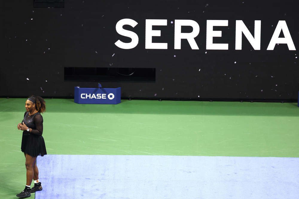 <strong>August 29, 2022:</strong> Serena Williams celebrates against Danka Kovinić during the women's singles first round on day one of the 2022 US Open in Flushing, New York.