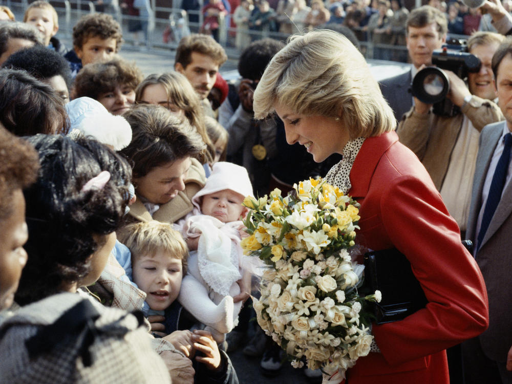 Princess Diana greets fans in Brixton, London, in 1983.