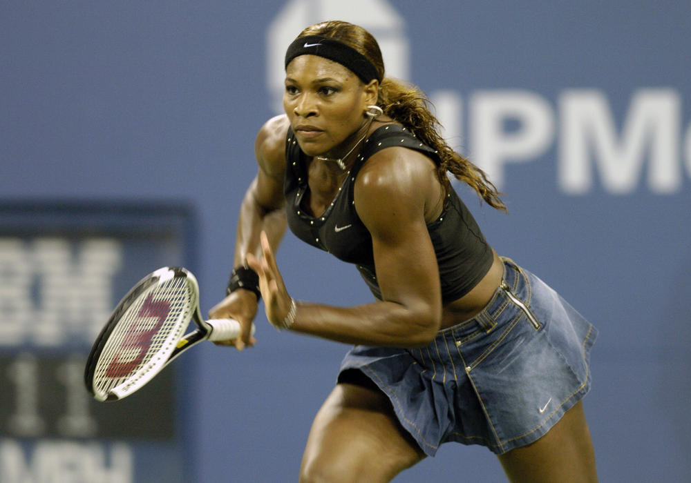 <strong>September 7, 2004:</strong> Serena Williams loses to Jennifer Capriati in the quarter finals of the women's singles during the 2004 US Open in Flushing, New York.