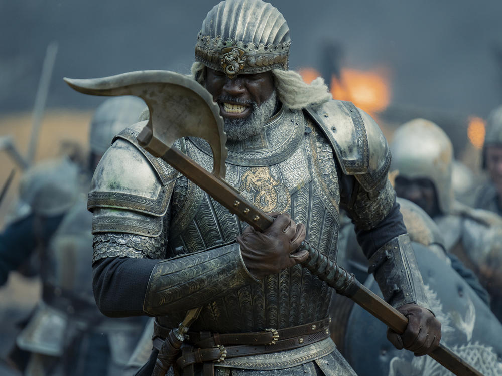 Corlys Velaryon (Steve Tousssaint) has an axe, and teeth, to grind in <em>House of the Dragon</em>.