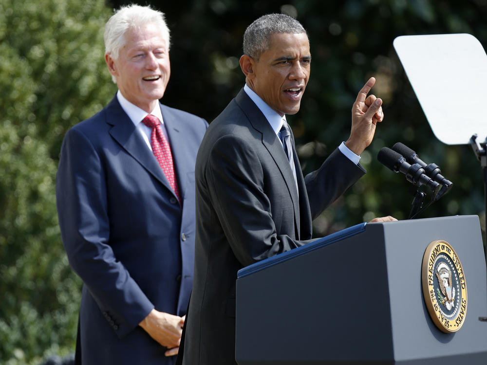 Then-President Barack Obama, shown here at the White House in 2014 with former President Bill Clinton, said he thought he could have won a third term, if allowed. And Clinton even floated that, given people are living longer, maybe the 22nd Amendment should be changed to include only 