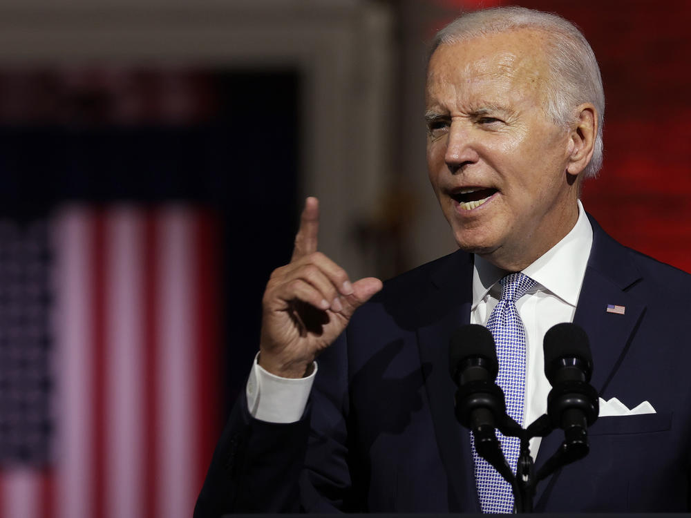 President Biden delivers a prime-time speech Thursday night at Independence National Historical Park in Philadelphia.