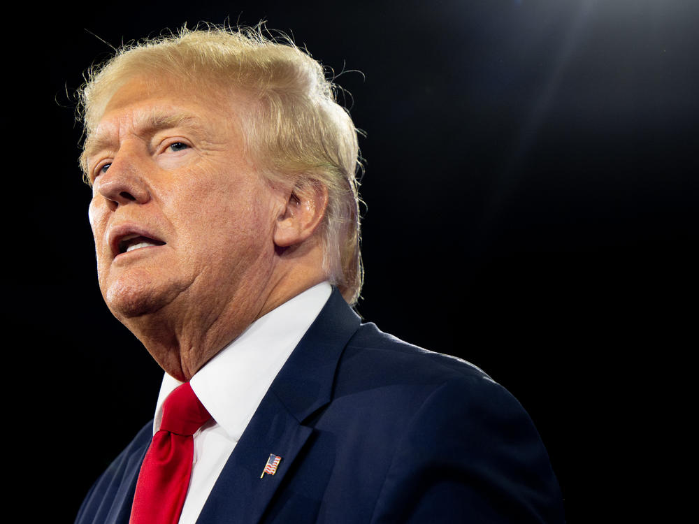 Former President Donald Trump speaks at the Conservative Political Action Conference in Dallas on Aug. 6.