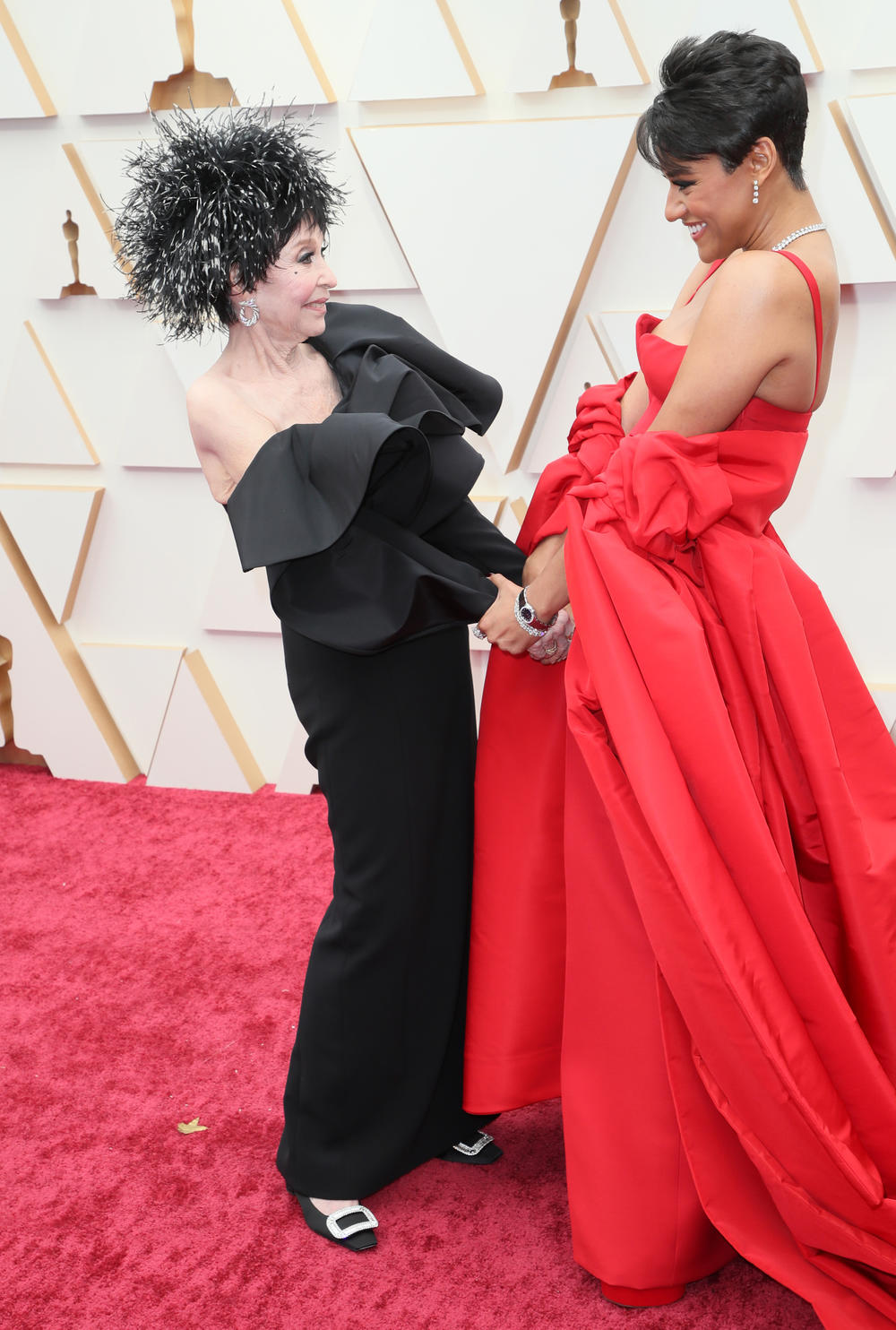 Rita Moreno and Ariana DeBose attend the 94th Annual Academy Awards in Hollywood.