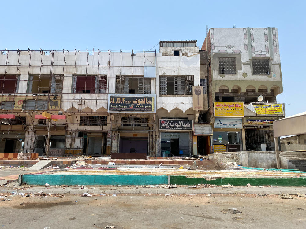 Buildings scheduled for demolition in Jeddah photographed on July 19.