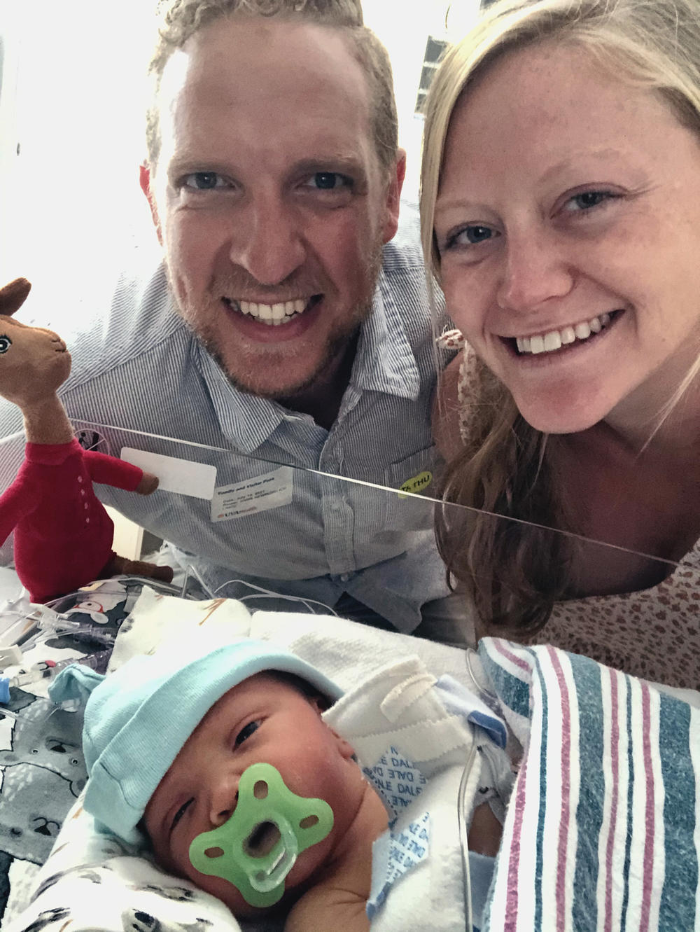 The Shickels with baby Jack at UVA Children's Hospital in Charlottesville, Va. Jack was born with hypoplastic left heart syndrome — which means the left side of his heart never fully developed.