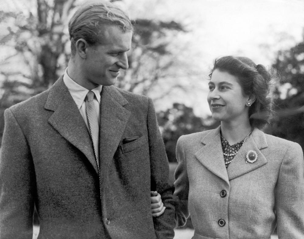 Princess Elizabeth and her husband, the Duke of Edinburgh, on their honeymoon in Broadlands, in Romsey, England, on Nov. 23, 1947.