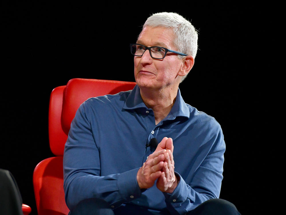 Apple CEO Tim Cook speaks onstage during Vox Media's 2022 Code Conference in Beverly Hills, Calif.