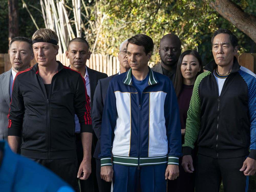 From left to right: William Zabka as Johnny Lawrence, Ralph Macchio as Daniel LaRusso, Yuji Okumoto as Chozen Toguchi in Cobra Kai. The hit series' new season premiered Friday and already has a 100% rating on Rotten Tomatoes.