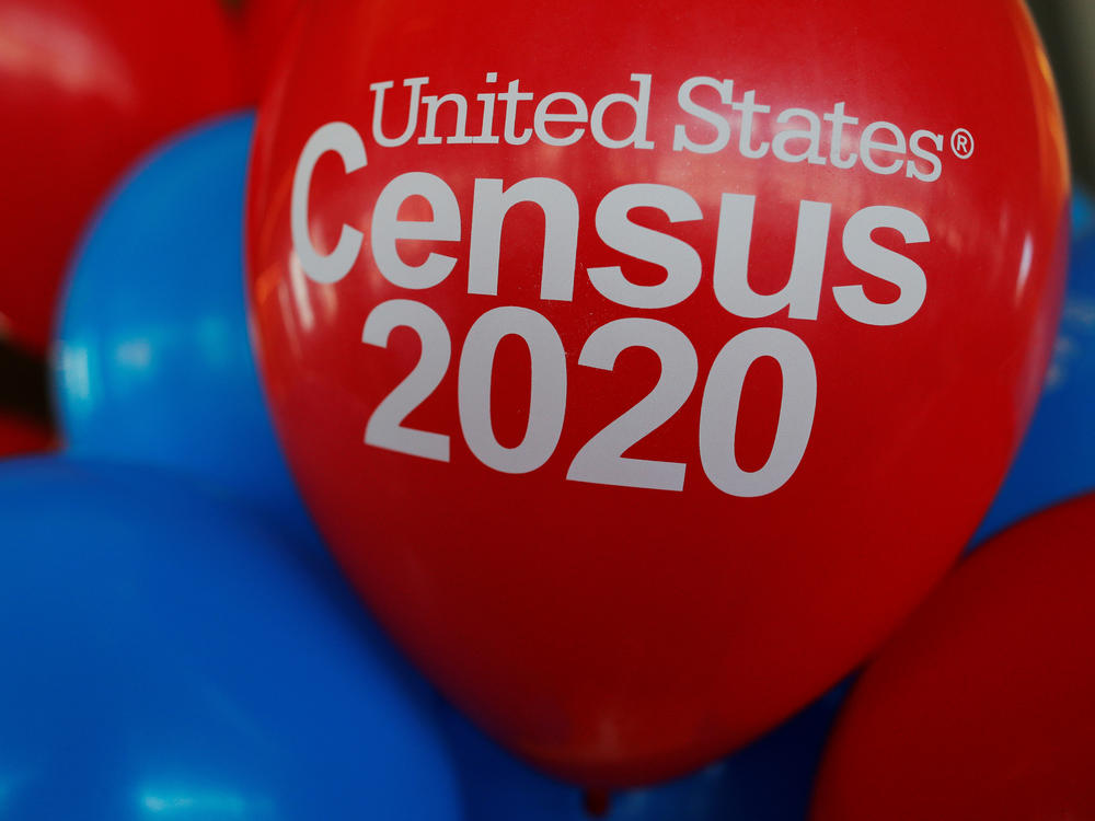 Balloons decorate a 2019 event leading up to the 2020 census in Boston. The U.S. House has passed a bill that could help protect the 2030 census and other future counts from political interference.