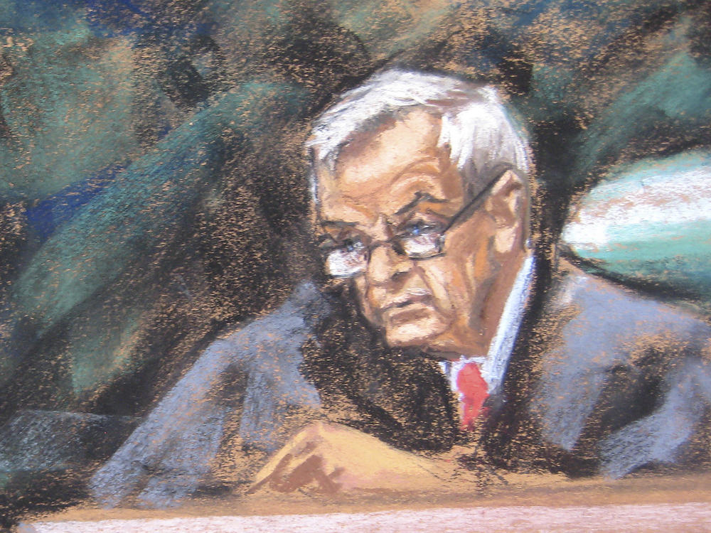 A courtroom sketch of Judge Raymond Dearie in New York in January 2013.