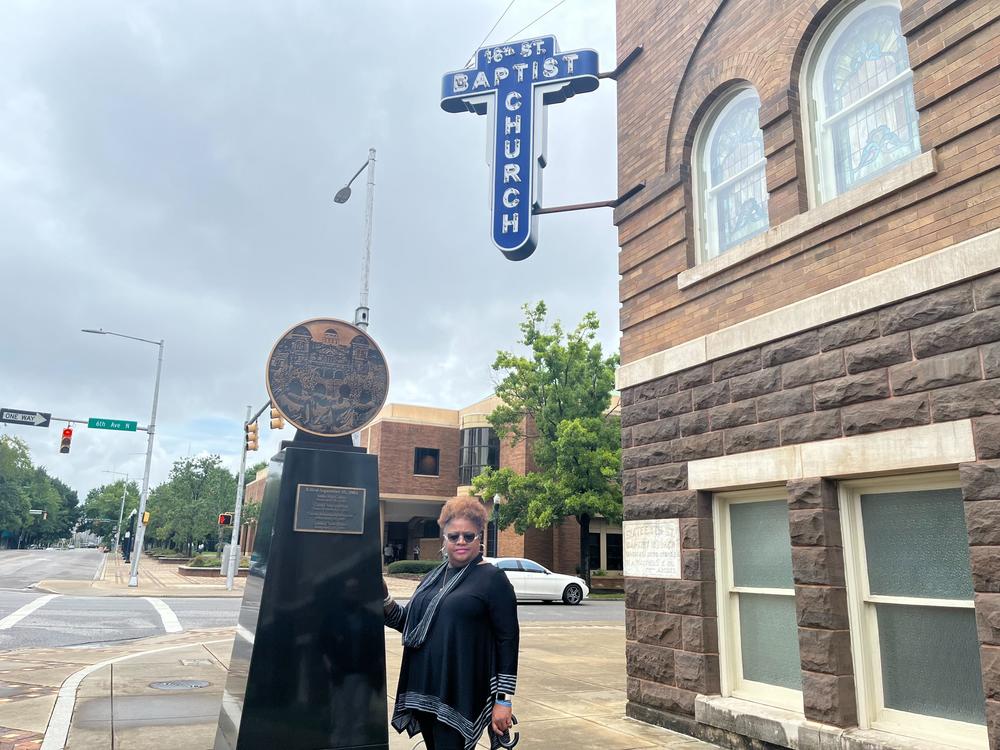 Lisa McNair outside of the 16th Street Baptist Church in Birmingham, Ala.